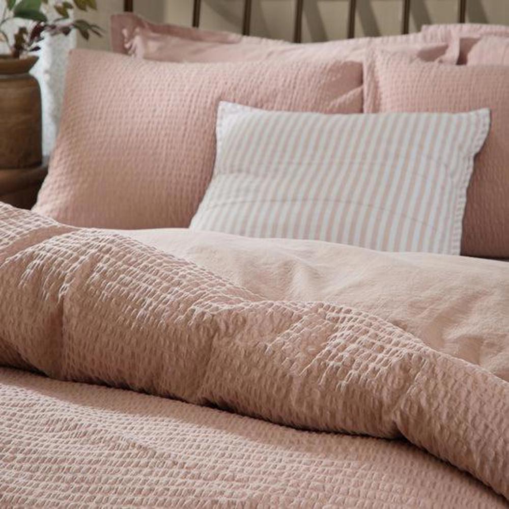 Yard Hebden Relaxed Seersucker Duvet Set Cotta